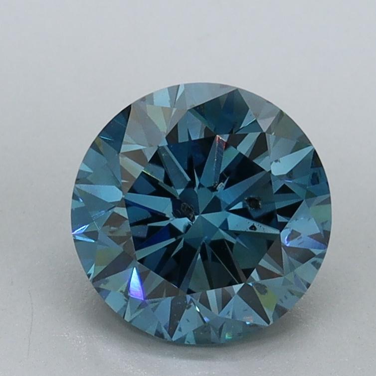1.32 Ct. Fancy Vivid Malibu Blue Round Lab Grown Diamond