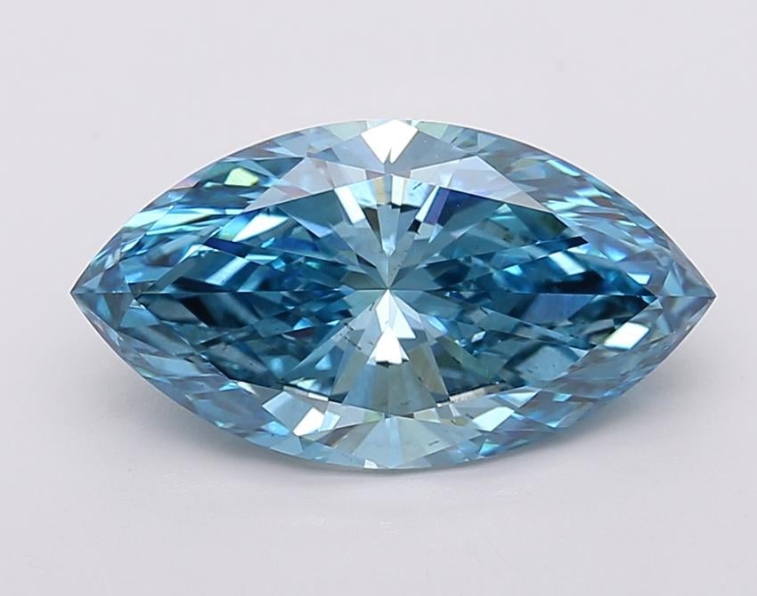 3.01 Ct. Fancy Vivid Blue Marquise Lab Grown Diamond