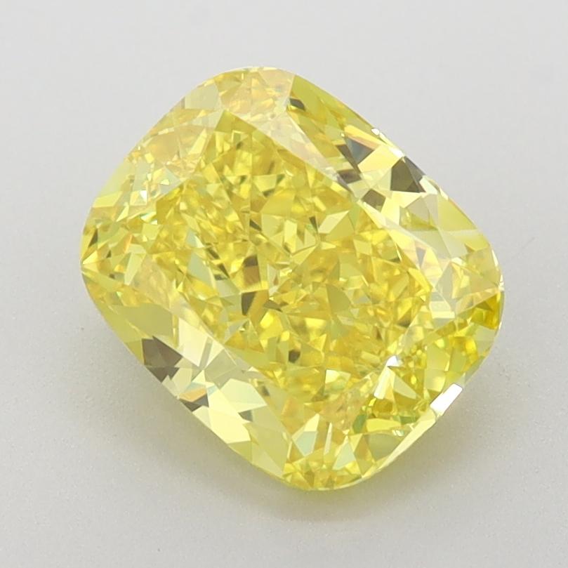 2.20 Ct. Fancy Vivid  Yellow Cushion Lab Grown Diamond