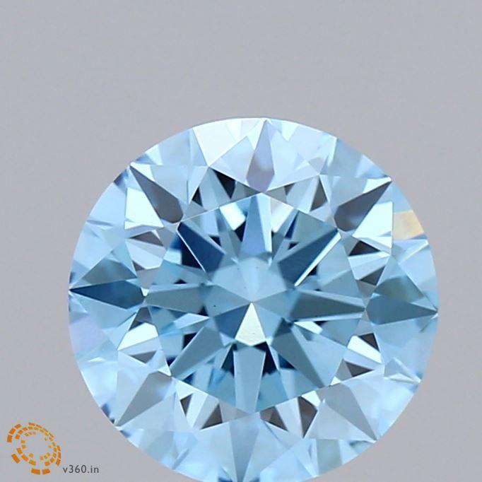 2.04 Ct. Fancy Vivid Blue Round Lab Grown Diamond