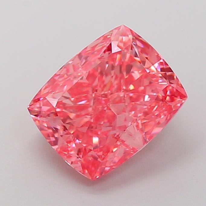 4.05 Ct. Fancy Vivid Pink Cushion Lab Grown Diamond