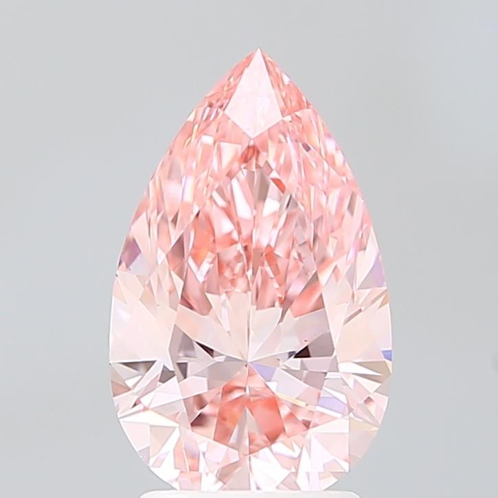 2.42 Ct. Fancy Vivid Pink Pear Lab Grown Diamond
