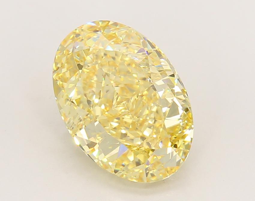 4.07 Ct. Fancy Vivid Yellow Oval Lab Grown Diamond