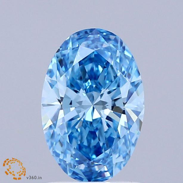 1.06 Ct. Fancy Vivid Blue Oval Lab Grown Diamond