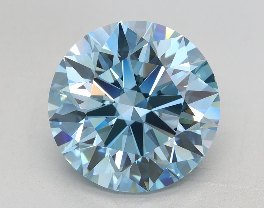 4.53 Ct. Fancy Vivid Blue Round Lab Grown Diamond