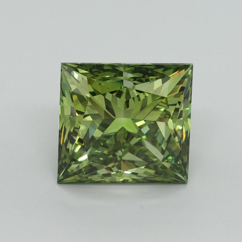 10.08 Ct. Fancy Vivid Green Princess Lab Grown Diamond