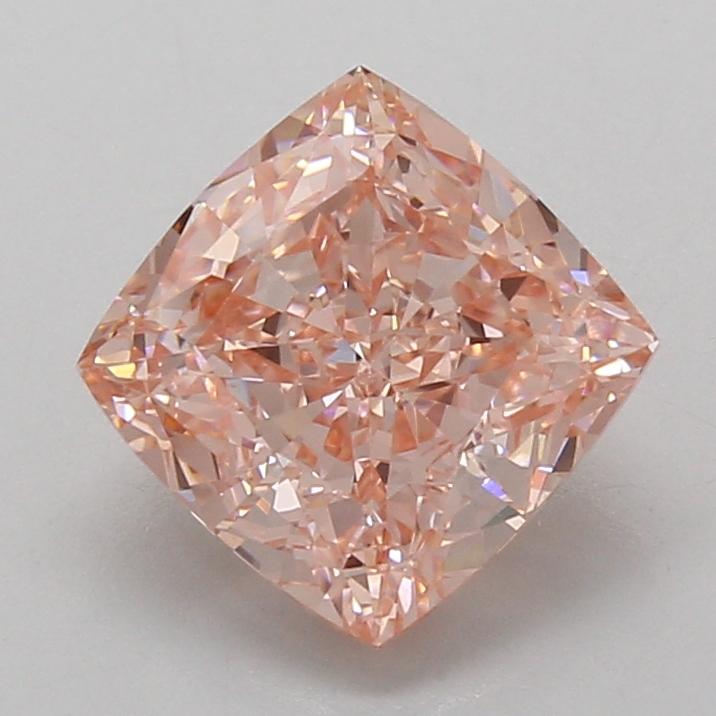 3.09 Ct. Fancy Vivid Pink Cushion Lab Grown Diamond