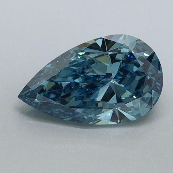 0.70 Ct. Fancy Vivid Malibu Blue Pear Lab Grown Diamond