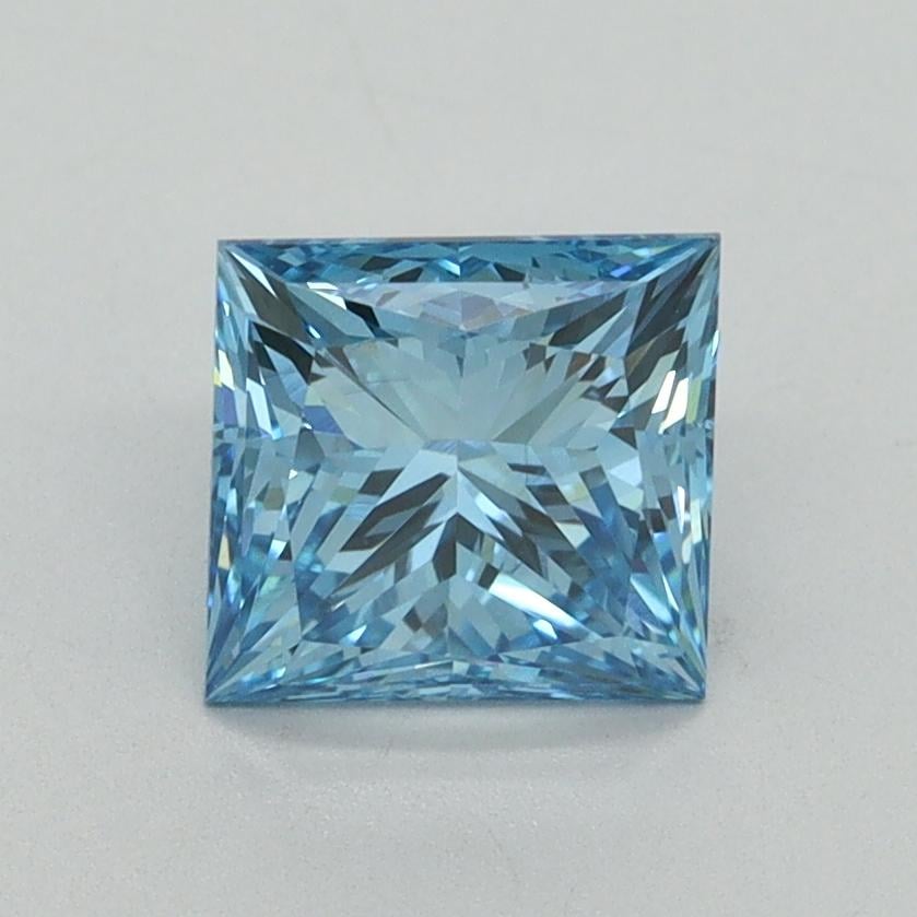 1.50 Ct. Fancy Vivid Blue Princess Lab Grown Diamond