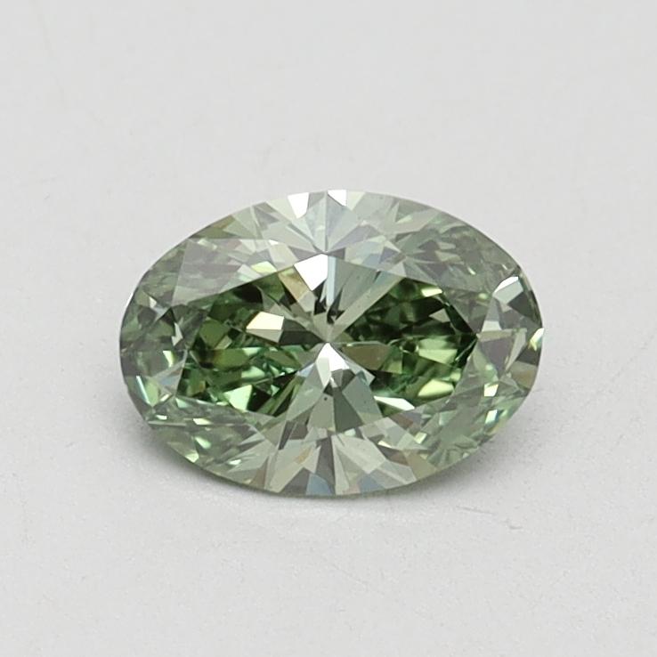 0.53 Ct. Fancy Vivid Green Oval Lab Grown Diamond
