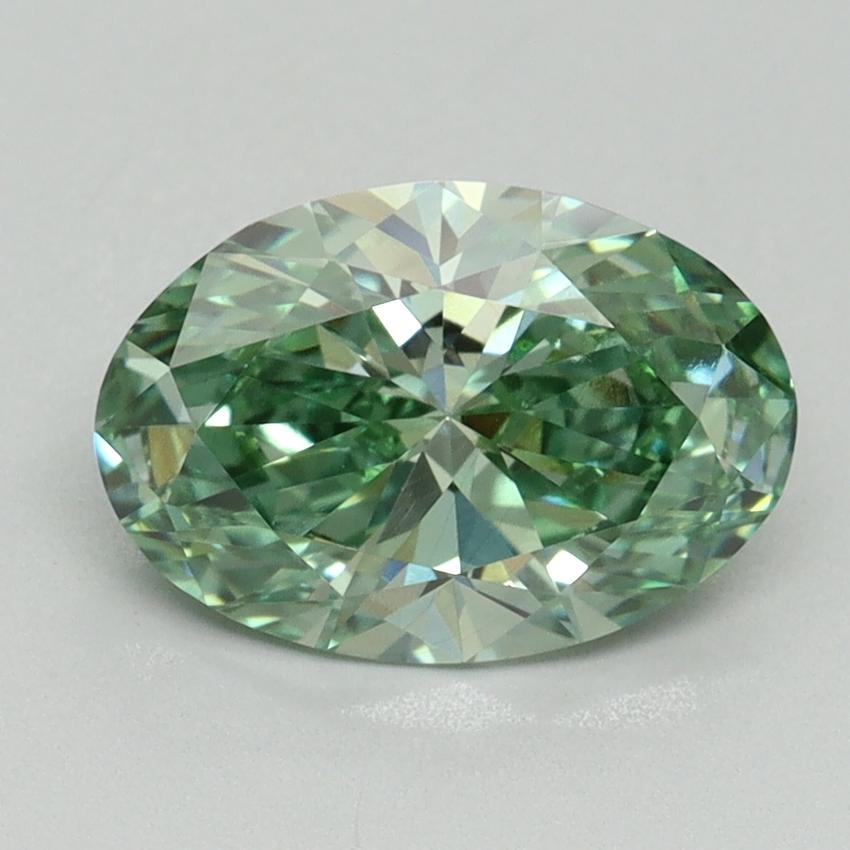1.64 Ct. Fancy Vivid Green Oval Lab Grown Diamond