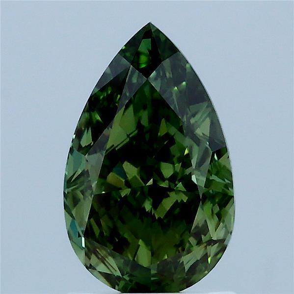 1.57 Ct. Fancy Vivid Green Pear Lab Grown Diamond