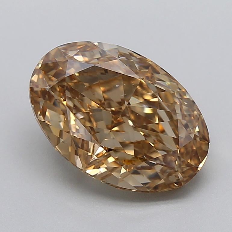 3.90 Ct. Light  Brown Oval Lab Grown Diamond