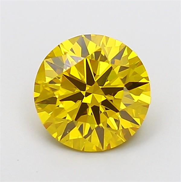 2.20 Ct. Fancy Vivid Yellow Round Lab Grown Diamond