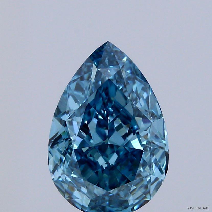 2.74 Ct. Fancy Vivid Blue Pear Lab Grown Diamond