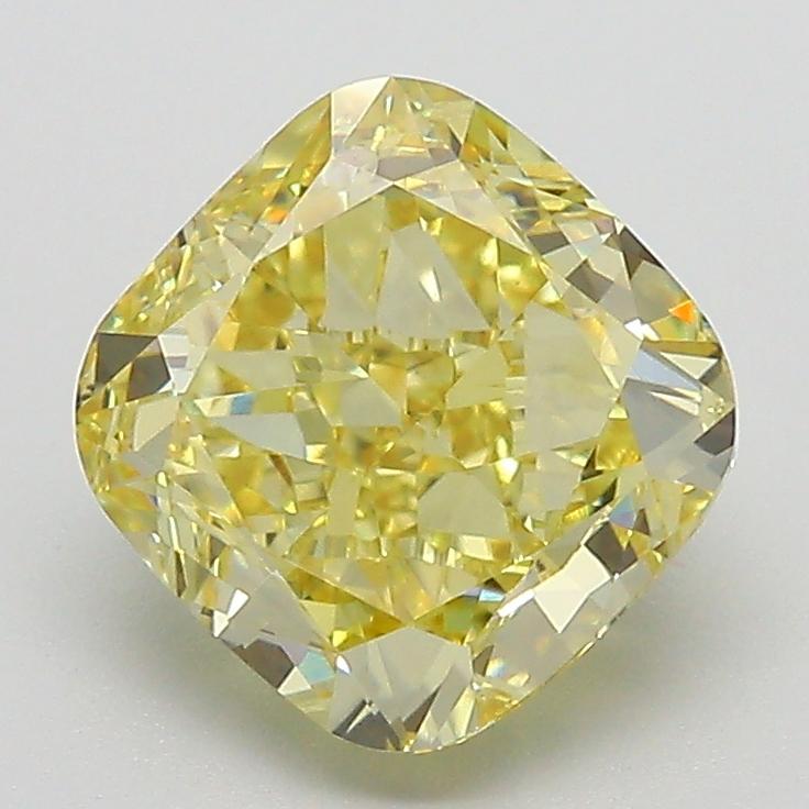 2.64 Ct. Fancy Intense  Yellow Cushion Lab Grown Diamond