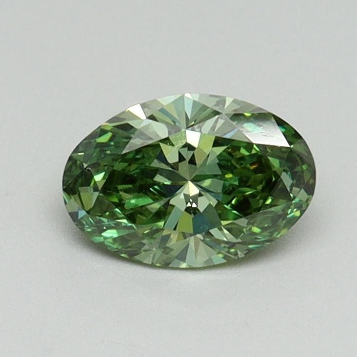0.53 Ct. Fancy Vivid Green Oval Lab Grown Diamond