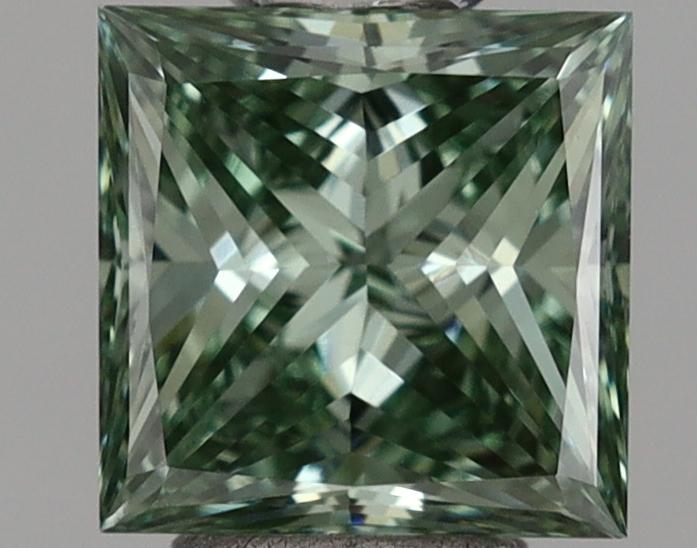 0.46 Ct. Fancy Vivid Green Princess Lab Grown Diamond