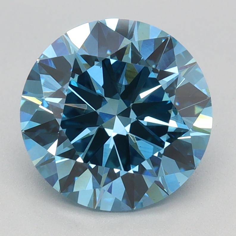 2.00 Ct. Fancy Vivid Blue Round Lab Grown Diamond