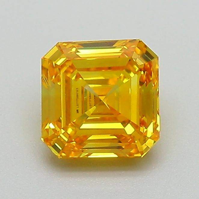 1.06 Ct. Fancy Vivid Yellow Asscher Lab Grown Diamond
