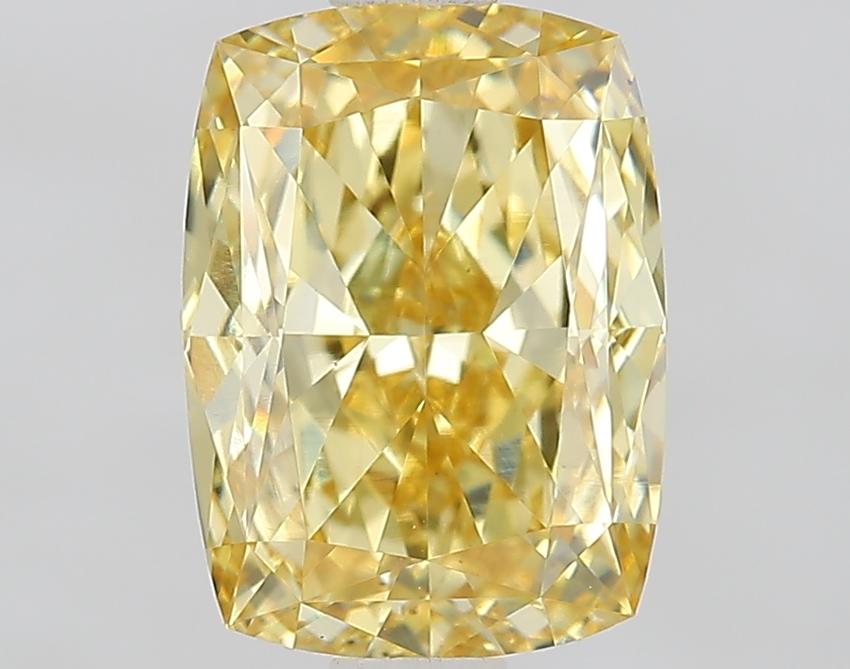 2.02 Ct. Fancy Intense Yellow Cushion Lab Grown Diamond