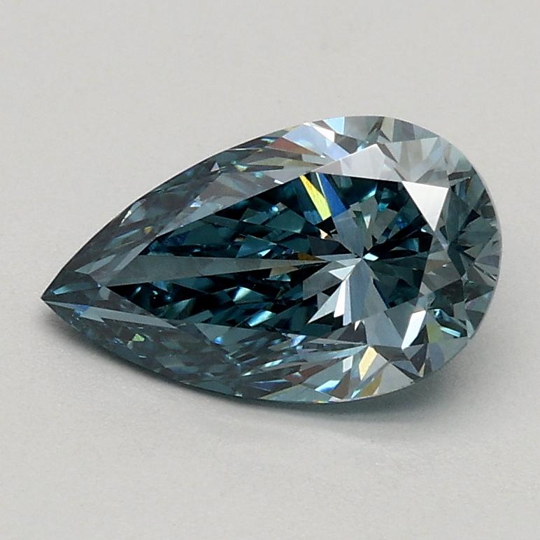 0.80 Ct. Fancy Intense Greenish Blue Pear Lab Grown Diamond