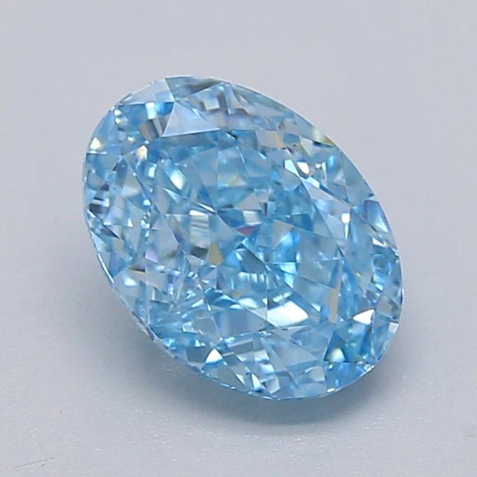 1.03 Ct. Fancy Vivid  Blue Oval Lab Grown Diamond
