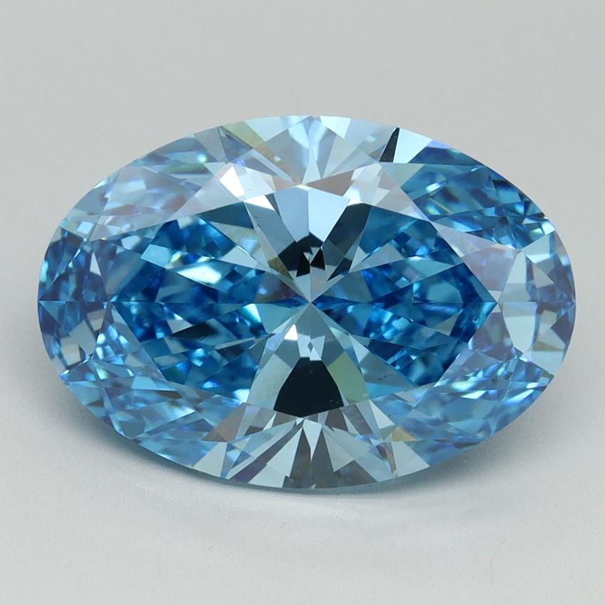 5.02 Ct. Fancy Vivid Blue Oval Lab Grown Diamond