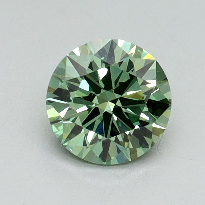 0.70 Ct. Fancy Vivid Green Round Lab Grown Diamond
