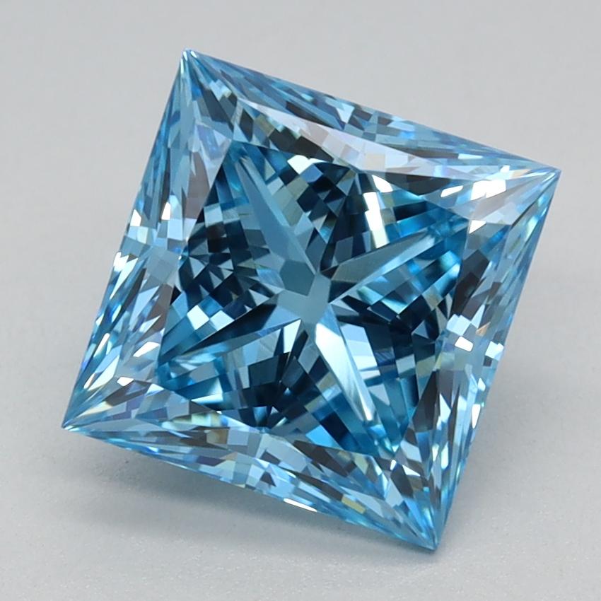 2.09 Ct. Fancy Vivid Blue Princess Lab Grown Diamond