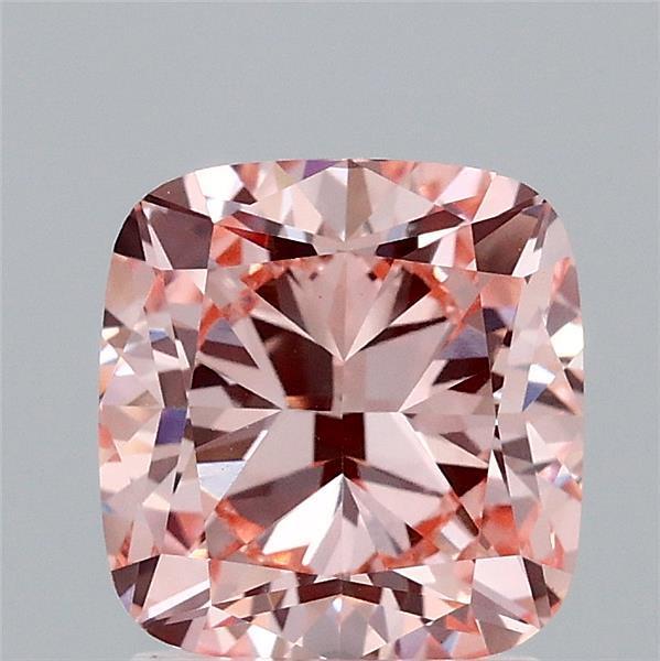 2.02 Ct. Fancy Intense Orangy Pink Cushion Lab Grown Diamond