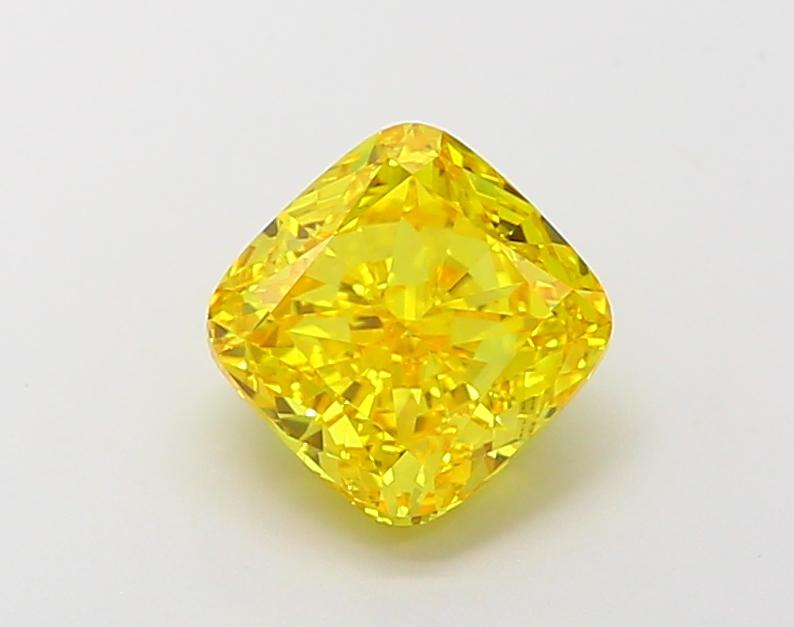 2.01 Ct. Fancy Vivid  Yellow Cushion Lab Grown Diamond