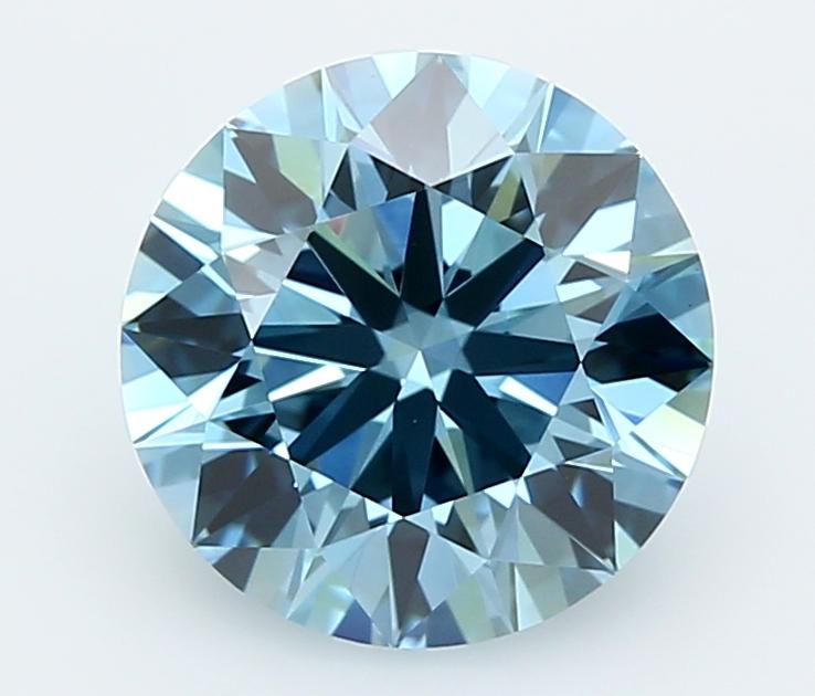3.01 Ct. Fancy Vivid  Blue Round Lab Grown Diamond