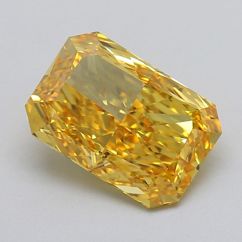 6.21 Ct. Fancy Vivid Yellow Radiant Lab Grown Diamond
