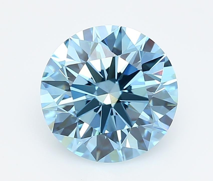 3.06 Ct. Fancy Vivid  Blue Round Lab Grown Diamond