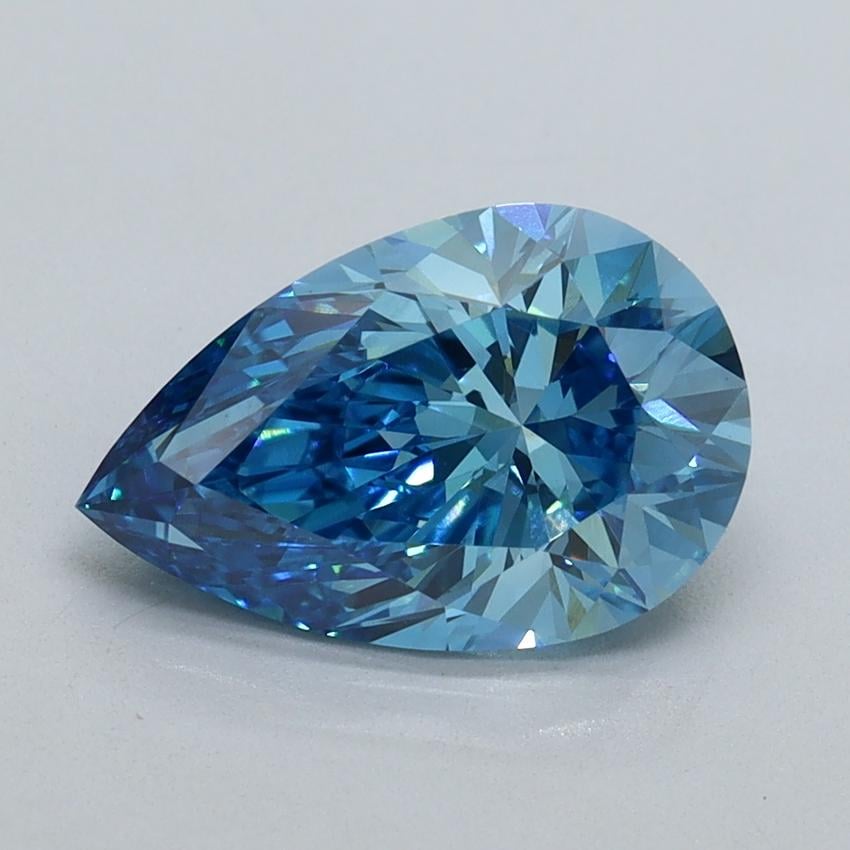 2.03 Ct. Fancy Vivid Blue Pear Lab Grown Diamond
