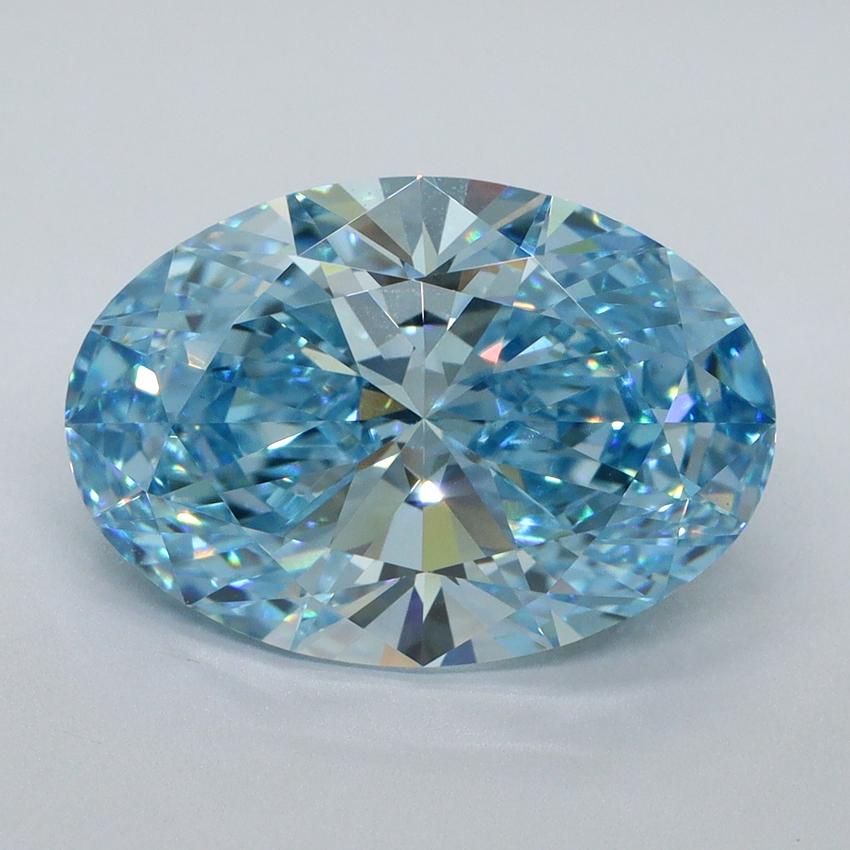 5.00 Ct. Fancy Vivid Blue Oval Lab Grown Diamond