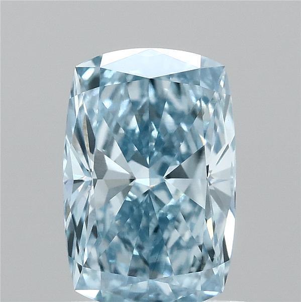 1.10 Ct. Fancy Vivid  Blue Cushion Lab Grown Diamond