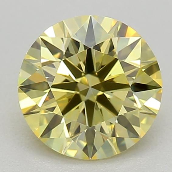 0.61 Ct. Fancy Vivid Yellow Round Lab Grown Diamond