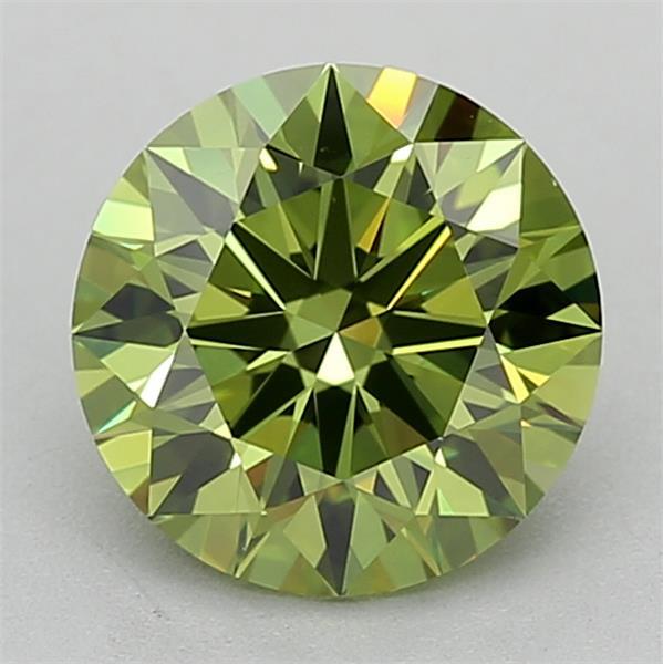 1.53 Ct. Fancy Vivid Green Round Lab Grown Diamond