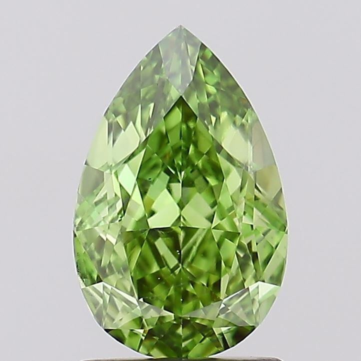 1.57 Ct. Fancy Vivid Green Pear Lab Grown Diamond