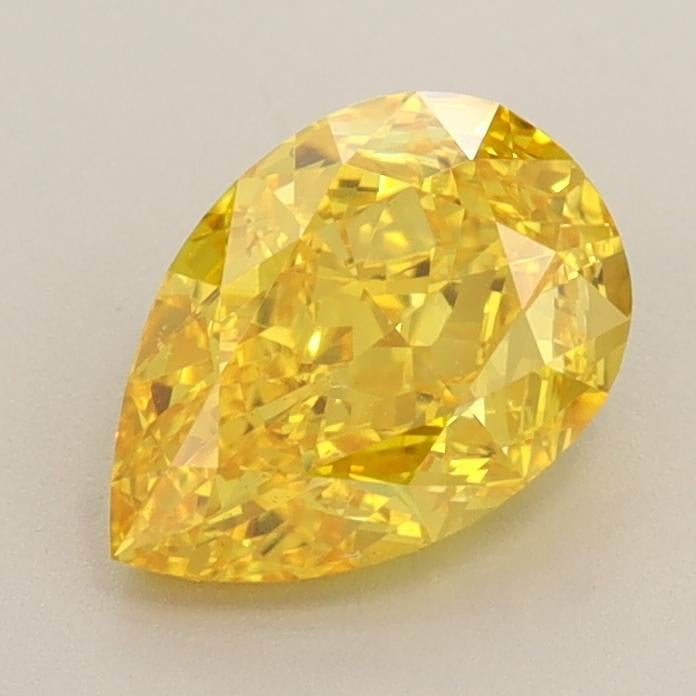 1.27 Ct. Fancy Vivid  Yellow Pear Lab Grown Diamond