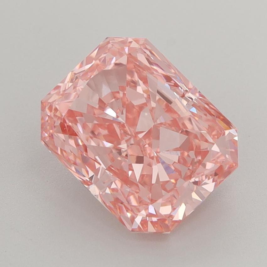 3.08 Ct. Fancy Vivid  Pink Radiant Lab Grown Diamond