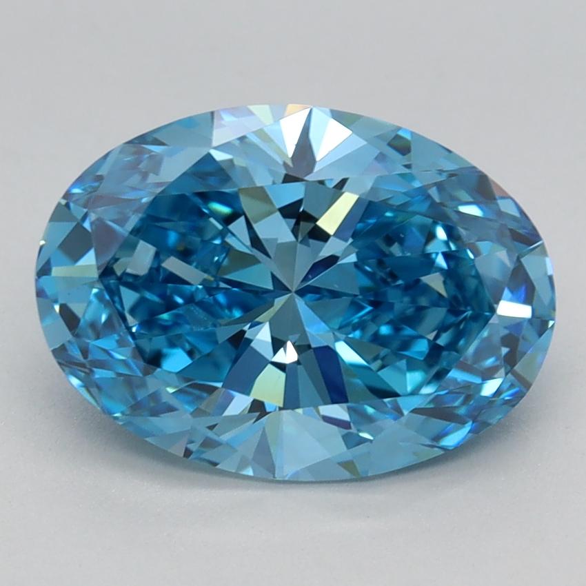 2.21 Ct. Fancy Vivid Blue Oval Lab Grown Diamond