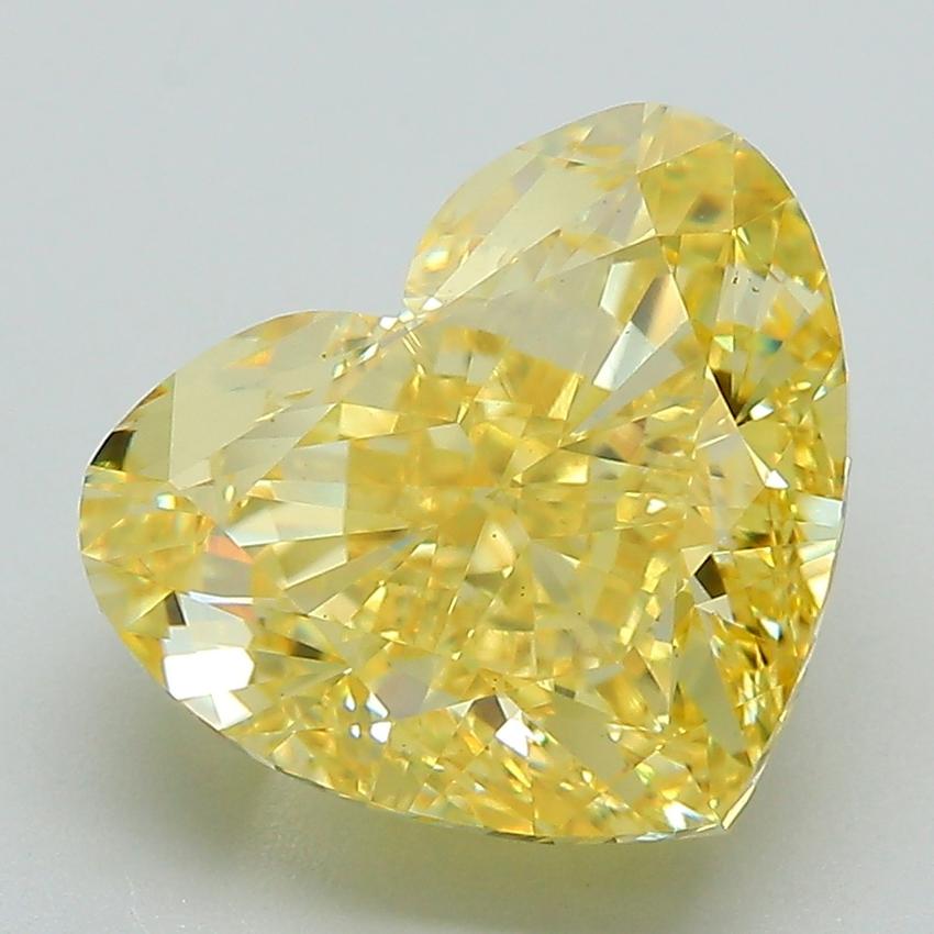 5.53 Ct. Fancy Vivid Yellow Heart Lab Grown Diamond