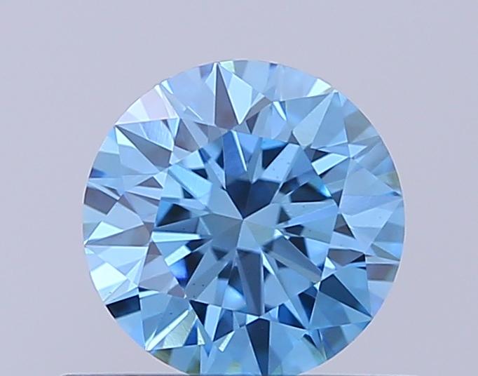 0.58 Ct. Fancy Vivid Blue Round Lab Grown Diamond