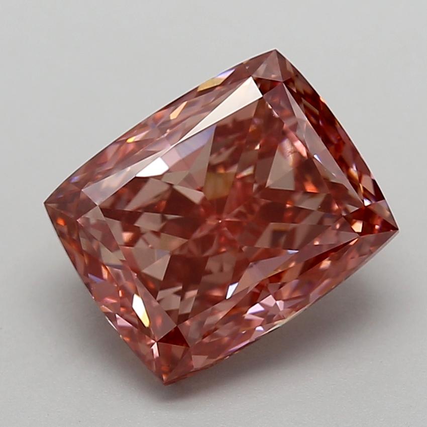 6.02 Ct. Fancy Vivid  Pink Cushion Lab Grown Diamond