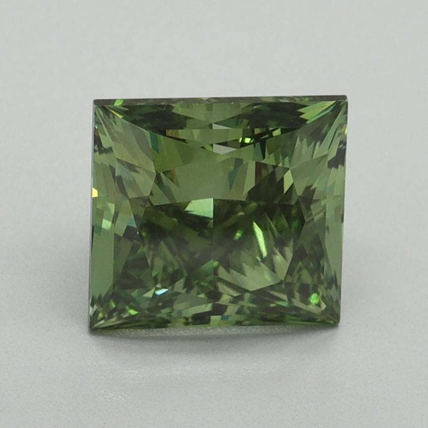 2.01 Ct. Fancy Vivid Green Princess Lab Grown Diamond