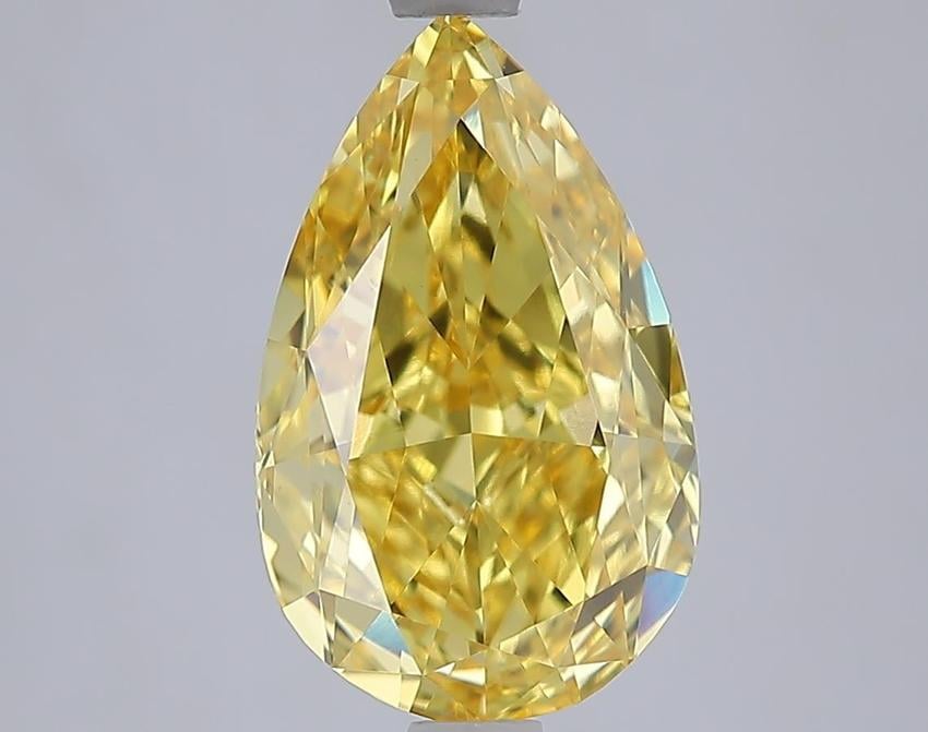 3.08 Ct. Fancy Vivid Yellow Yellow Pear Lab Grown Diamond