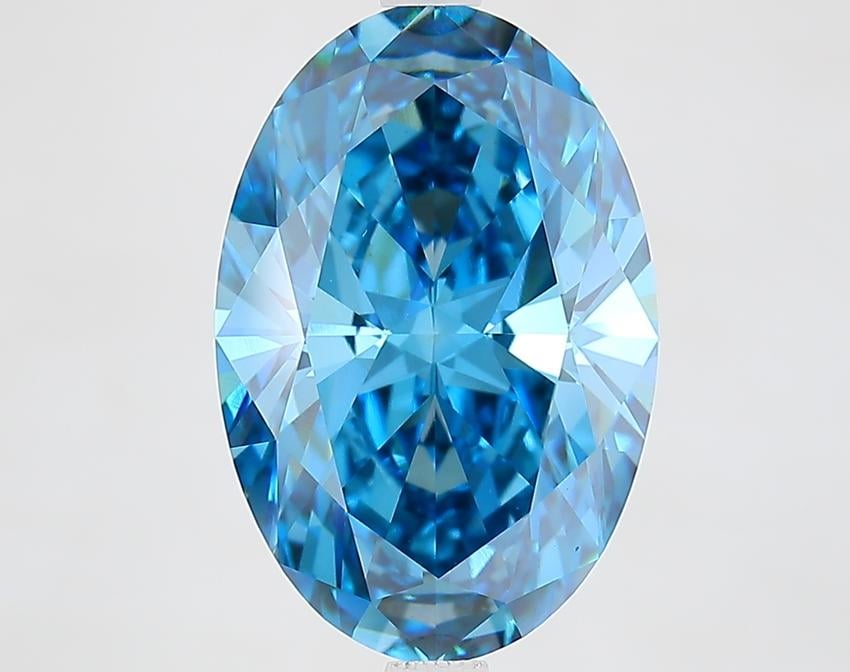 5.01 Ct. Fancy Vivid Blue Oval Lab Grown Diamond